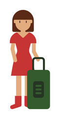 Poster - suitcase, woman cartoon icon illustration design art