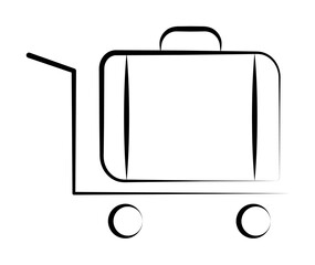 Poster - baggage luggage icon illustration design art