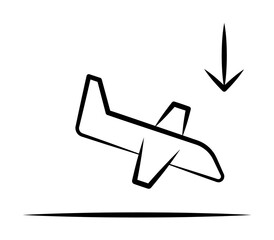 Poster - aircraft landing icon illustration design art
