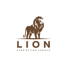 Lion Logo Standing Icon Design Inspiration