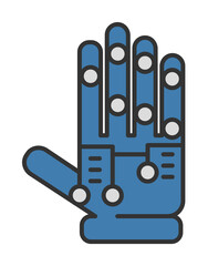 Poster - Robotic hand virtual reality colored icon