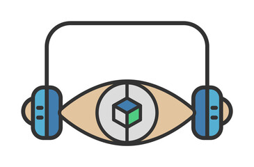 Poster - virtual reality audio colored icon