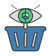 Sticker - virtual shopping colored icon