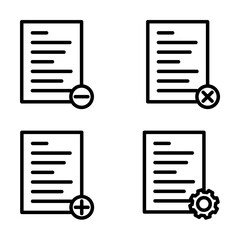 Poster - text, list, remove, delete, plus, settings sign icons