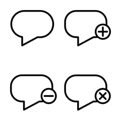 Leinwandbilder - speech, bubble, plus, remove, minus sign icons
