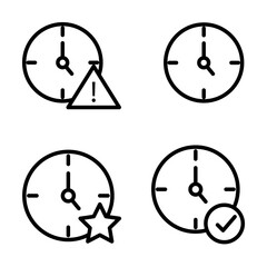 Poster - time, exclamation, star, check sign icons