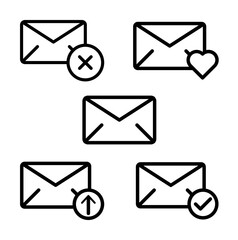Poster - envelope, remove, heart, upload, check sign icons