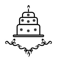 Poster - wedding cake sketch illustration design art