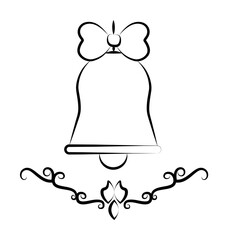 Sticker - wedding bell sketch illustration design art