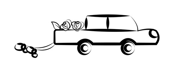 Poster - wedding car sketch illustration design art