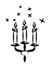 Poster - wedding candles sketch illustration design art