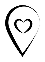 Poster - heart in pin sketch illustration design art