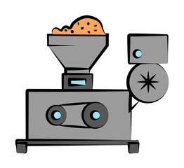 Poster - barley mixer colored sketch style icon