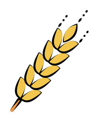 Poster - ear of barley colored sketch style icon