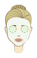 Canvas Print - beauty mas face colored icon illustration design art