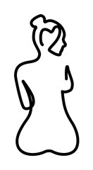 Wall Mural - one line, body, woman icon illustration design art