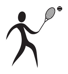 Poster - tennis player icon illustration design art