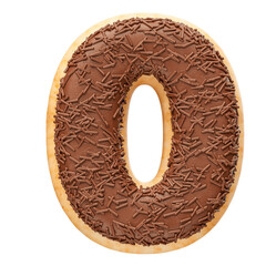 Wall Mural - Chocolate letter O with sprinkles in realistic 3d render