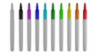 © Artem - Set of colorful marker pens isolated on transparent background. Minimal concept. 3D render