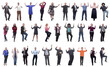 © ASDF - collage of people joyful energetic full length isolated