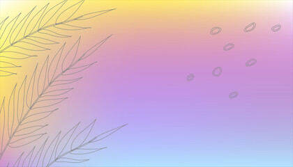 Wall Mural - Spring bright abstract background for the banner. Flowers, plants. Space for text. Gradient. Vector illustration.