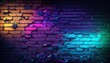 Brick wall in neon colors in 8K created with generative ai technology