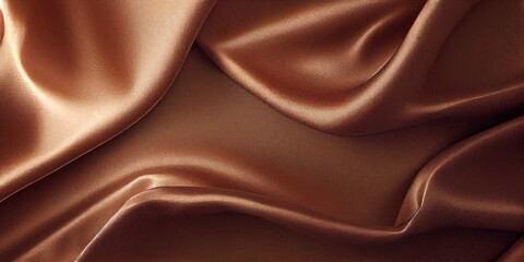 Texture of silk fabric. Brown silk satin background. Beautiful soft folds on the smooth surface of the fabric. luxury background. generative ai