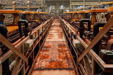 Set Of Floatation Machines Separating Mineral Ore At Plant