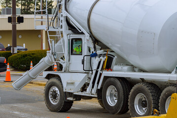 Poster - image with mixer machines outdoors