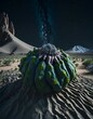 strange real peyote from a cactus in the middle of the desert