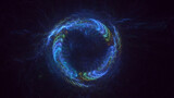 Fototapeta Zachód słońca - 3D rendering abstract multicolor fractal light background
