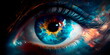 © Лилия Захарчук - Panorama cosmic human eyes in close range  Generative AI