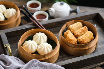 mini steamed bun on the table