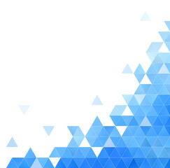 abstract blue and light blue triangular shape pattern on white. high resolution full frame geometric