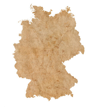 Fototapete - map of Germany on old brown grunge paper