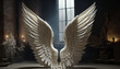 Angel wings backdrops ultrarealistic volumetric lighting