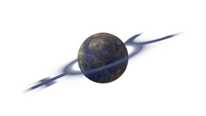 Wall Mural - mercury retrograde , planet mercury with mercury symbol on transparent background