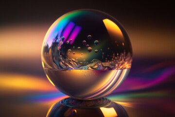 Aufkleber - Abstract liquid holographic gradient shape. Generative AI