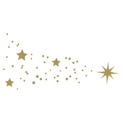 Wall Mural - gold star design element, shooting star, comet illustration.
