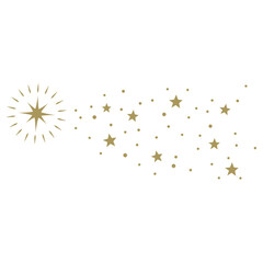 Wall Mural - gold star design element, shooting star, comet illustration.