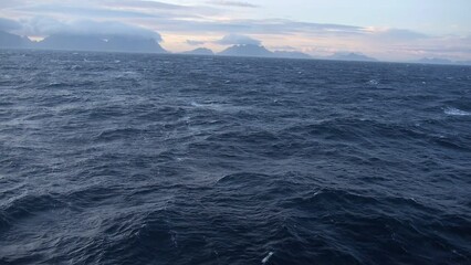 ыea in windy day, lofoten islands