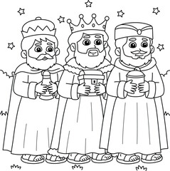 Christian Three Kings Coloring Page for Kids