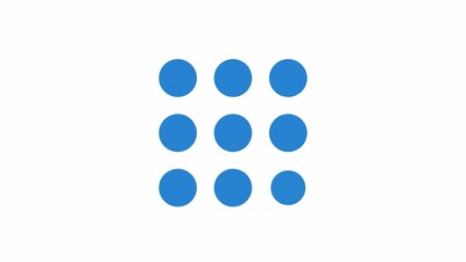 Fototapete - Animated disappearing dots preloader. Missing circles. Waiting process. 4K video footage with alpha channel transparency. Website loader. Colorful loading progress icon animation for web UI design