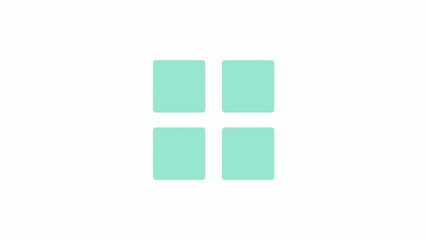 Fototapete - Animated splitting squares preloader. Transformation. Waiting process. 4K video footage with alpha channel transparency. Website loader. Colorful loading progress icon animation for web UI design