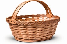 Empty Basket Isolated On White Background Generative Ai