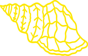 Canvas Print - Yellow doodle shell