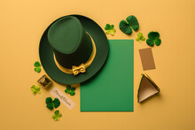 Top View Photo Of St Patricks Day Celebration Accessories Made With Generative AI