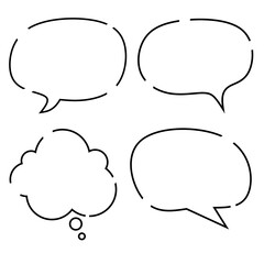 Poster - vector black and white speech bubbles