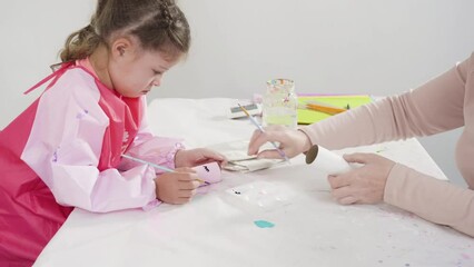 Wall Mural - Time lapse. Step by step. Making unicorns out of paper and empty toilet paper rolls.