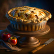Tasty american apple pie. AI generativ.